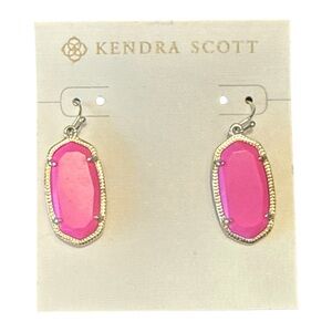 NWT Kendra Scott Hot Pink Gold Dani Drop Earrings